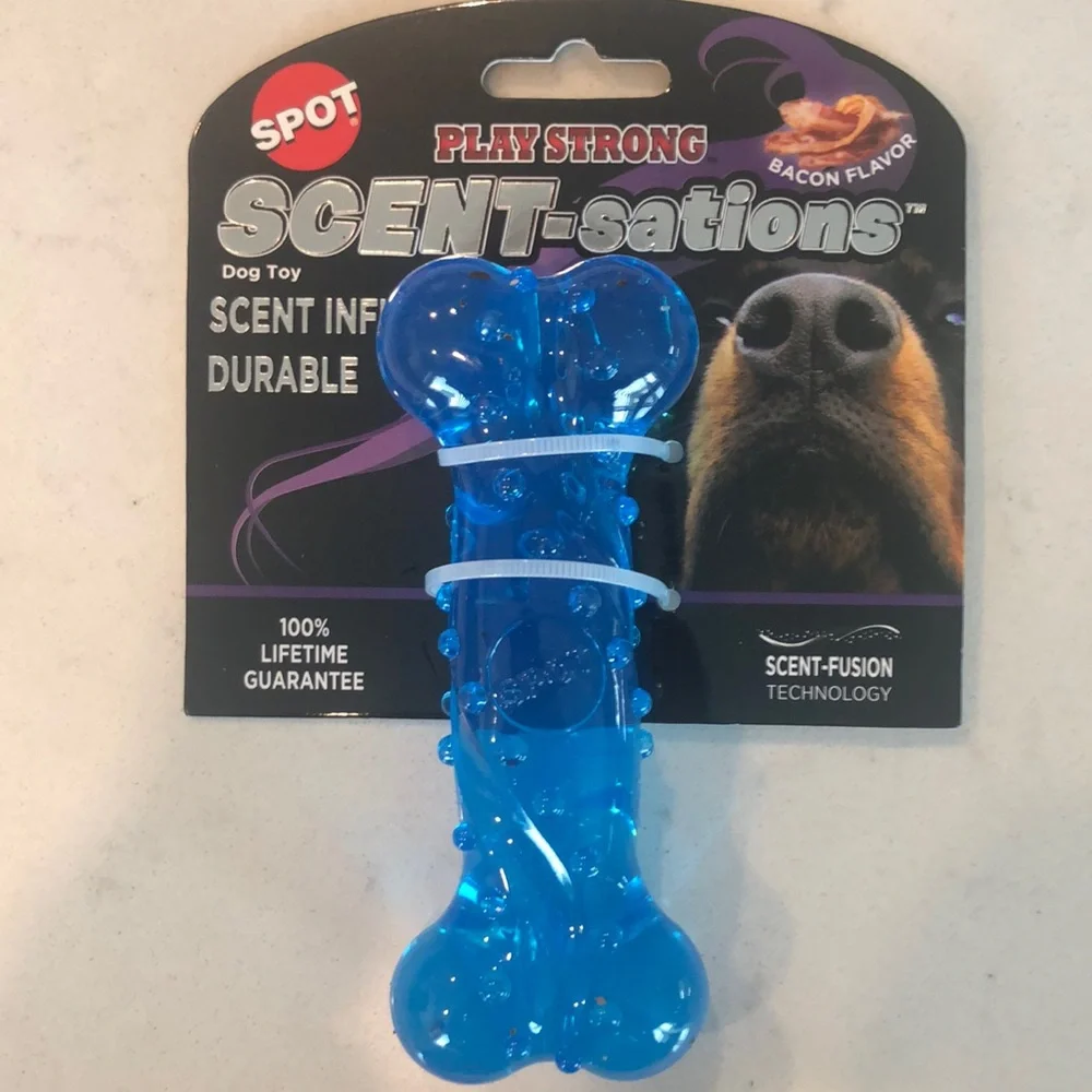 SPOT Bacon Scent-sations Blue Dog Toy